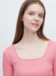 Лонгслив длинный женский Uniqlo 496017570 XL Розовый (1159786391) - изображение 5