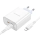 Мережевий зарядний пристрій Borofone BA73A dual port (2Type-C) Кабель Type-C to Lightning PD35W+QC3.0 Швидка зарядка White - изображение 3