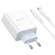 Мережевий зарядний пристрій Borofone BA73A dual port (2Type-C) Кабель Type-C to Lightning PD35W+QC3.0 Швидка зарядка White - изображение 4