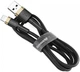 Кабель зарядки Baseus Cafule Cable для Apple Lightning to USB для IOS устройств iPhone/iPad 2.4 A 1 M Black+Gold - изображение 4