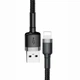 Кабель зарядки Baseus 0.5M 2.4A для Apple Lightning to USB для IOS устройств iPhone iPad Black+Gray (50см) - изображение 3