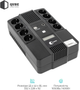 ИБП QUBE AIO 1050 1050VA/600W LCD 8 x Schuko RJ-45 USB (QBAIO1050) - изображение 2