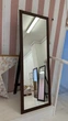 Зеркало напольное в полный рост на ножке большое прямая рама передвижное 600х1600 мм Орех темный - изображение 1