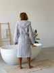 Мужской вафельный халат COSY с капюшоном XL светло-серый (P-901/XL) - изображение 5