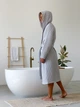 Мужской вафельный халат COSY с капюшоном XL светло-серый (P-901/XL) - изображение 8