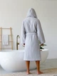 Мужской вафельный халат COSY с капюшоном XL светло-серый (P-901/XL) - изображение 9