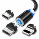 Магнитный кабель шнур для зарядки телефона Lightning, MicroUSB, Type-C Магнитная зарядка с круглым разъемом USB-77 3в1 - изображение 1