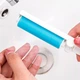 Силіконовий липкий ролик валик для чищення одягу Portable Stick Wool Mini Blue - изображение 3