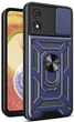 Чехол Camshield c кольцом-подставкой на Motorola E13 синий - изображение 1