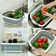 Складная разделочная кухонная доска - миска - дуршлаг NAZIM 3 в 1 Многофункциональная доска из пластика и силикона для дома и природы - изображение 6