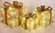 Декоративна композиція - 3 коробки 15х20см, 20х25см, 25х30см з LED-підсвічуванням, шампань із золотом BonaDi DP69606 - зображення 2