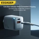 Зарядний пристрій Essager 33W GaN USB-C+USB-A white - зображення 9