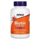 Биотин, Biotin, Now Foods, 5000 мкг, 120 капсул, (NOW-00474) - изображение 1