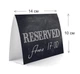Знак-табличка "Зарезервировано" / "Reserved" черный, 20 шт. 14х10см. Плотный ламинированный картон. - изображение 2
