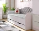Кровать односпальная&nbsp;Віорина Деко Sofia Light Grey с выдвижным ящиком 80х190 см (без бортика/без матраса) Светло-серый - изображение 4