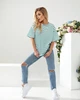 Подовжена жіноча футболка Fashion в полоску 50/52 зелений - зображення 2