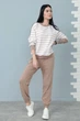 Демісезонний жіночий спортивний костюм Fashion в полоску 46/48 капучіно - зображення 1