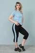 Жіночий спортивний костюм Fashion з бриджами 42/44 голубий - зображення 4