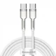Кабель Baseus Cafule Metal Type-C to Type-C 100W (2m) White (CATJK-D02) - изображение 1