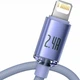 Кабель Baseus Crystal Shine Series USB to Lightning 2.4A 1.2m Purple (CAJY000005) - изображение 3