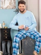 Пижама (кофта + штаны) мужская хлопковая Key MNS 615 B23 XL Голубая (5904765665687) - изображение 3