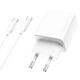 Мережевий зарядний пристрій BOROFONE BA67A PD20W+QC3.0 charger set(Type-C to Type-C) White (BA67ACCW) - изображение 1