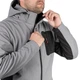 Куртка SOFTSHELL, светло серо-черная, с капюшоном, трехслойная, ткань стрейч 300GSM 100D с водо-, ветрозащитой, XL INTERTOOL SP-3124 - изображение 6