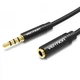 Удлинитель Audio Aux 3.5мм-3.5мм Vention mic Cotton F/M gold-plated 1.5m Black (BHBBG) - изображение 1