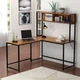 Дизайнерський Письмовий комп'ютерний стіл з полицями Loft Design 120x120x150h Чорний/Дерево ATL709 - зображення 3
