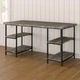 Дизайнерський Письмовий комп'ютерний стіл з полицями Loft Design 120x60x75h Чорний/Дерево ATL630 - зображення 2