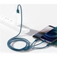 Кабель синхронизации зарядки 3 в 1 Baseus Data Cable USB to Micro+Lightning+Type-C 3 in 1 M+L+C 3.5A 1.5 м для устройств iOS Android (iPhone/Samsung/Xiaomi/Huawei/Meizu) Blue - изображение 4