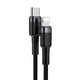 Кабель Baseus Cafule Type-C to Lightning PD 18W 1 м CATLKLF-G1 Black-Grey - зображення 3