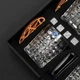 Подарунковй набір для віскі 4 склянки Bohemia Diamond в темном дереве WS404 - зображення 5