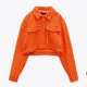 Укорочений помаранчевий жакет від зара zara - xl - зображення 2