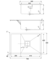Кухонна мийка Fabiano Quadro 70 D (70x44) 1,20 мм 8216.401.0832 - зображення 2
