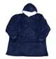 Плед Huggle Hoodie худи с капюшоном 80*100 см толстовка кофта оверсайз мягкий флисовый с рукавами для дома синий XL - изображение 2