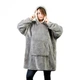 Плед-толстовка с капюшоном Huggle Hoodie-3 серый one size - изображение 4