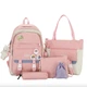 Рюкзак 4 в 1 школьный для девочки розовый CLBDBAG (набор: рюкзак, шоппер, пенал, сумочка) - изображение 2