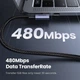 Кабель Ugreen US334 USB Type-C на угловой USB Type-C M/M в оплетке 3 м Black (20583) - изображение 7