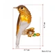 Брошь женская BROCHE бижутерия с эмалью Птица с цветком жёлтая BRSF110978 - изображение 2