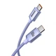 Кабель для швидкого заряджання Baseus Crystal Shine Series Type-C to Type-C 100W 200см CAJY000703 purple - зображення 2