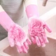 Силіконові рукавички для миття посуду Super Gloves з силіконовими ворсинками Рожевий FD-45 - зображення 5