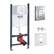 Система инсталляции для унитаза Grohe Rapid SL3 с клавишей смыва Grohe Skate Cosmopolitan, хром (3884000G+38732000) - изображение 1