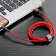 Кабель для синхронизации зарядки Baseus CALKLF-A19 Cafule Lightning USB 2.4A 0.5m red - изображение 3