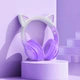 Наушники беспроводные Hoco Cat ears BT headphones W42 |BT5.3, AUX/TF, 10h| Purple grape - изображение 4