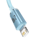 Кабель Baseus CAJY001203 Crystal Shine Series Lightning 2.4A 2m 480 Мбит/с sky blue - изображение 11