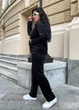 Велюровый спортивный костюм на молнии с капюшоном Q4139-1 M-L (46-48) Черный - изображение 4