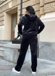 Велюровый спортивный костюм на молнии с капюшоном Q4139-1 M-L (46-48) Черный - изображение 5