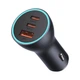Зарядний пристрій Baseus Автомобільний 2x Type-C + USB 65W PD USB-C Power Delivery + USB-A Quick Charge 4.0 Golden Contactor Pro Металевий Чорний - зображення 1