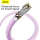 Кабель Baseus 2м Lightning - Type-C 22.5W 480 Мбит/с для Быстрой Зарядки Power Delivery (PD) USB-C на Apple 8 Pin Фиолетовый - изображение 11